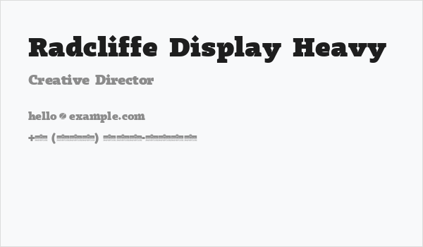 Radcliffe Display Heavy Business Card