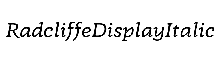 Radcliffe Display Italic  font caratteri gratis