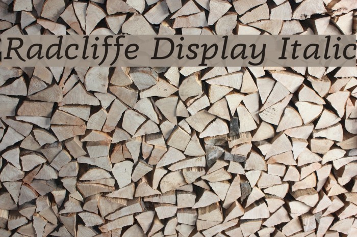 Radcliffe Display Italic Font examples