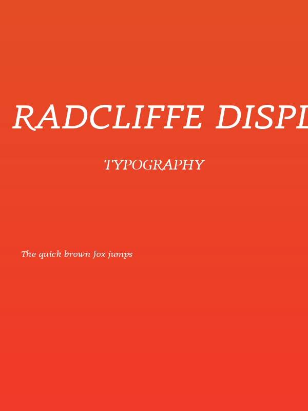 Radcliffe Display Italic Poster