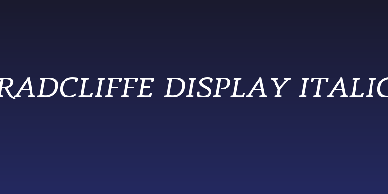 Radcliffe Display Italic Social Header