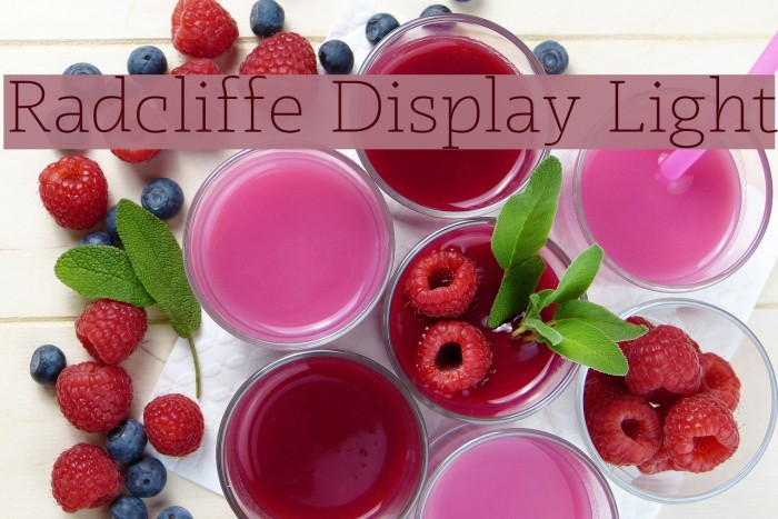 Radcliffe Display Light Font examples