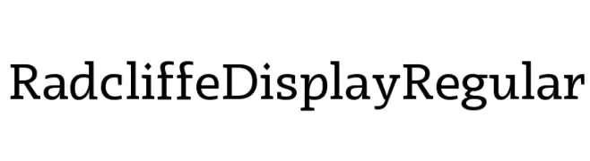 Radcliffe Display Regular  Frei Schriftart Herunterladen