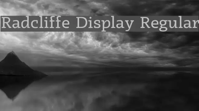 Radcliffe Display Regular Font examples