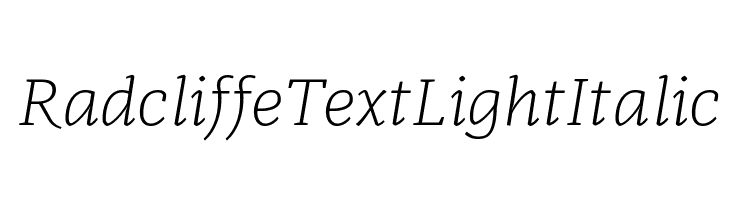 Radcliffe Text Light Italic  フリーフォントのダウンロード