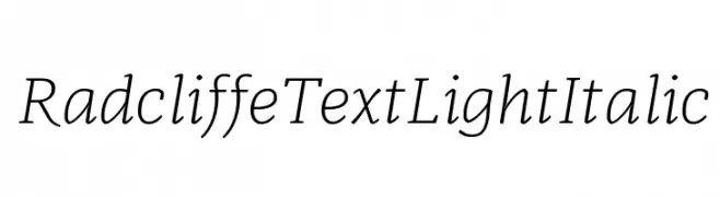 Radcliffe Text Light Italic  Descarca Fonturi Gratis