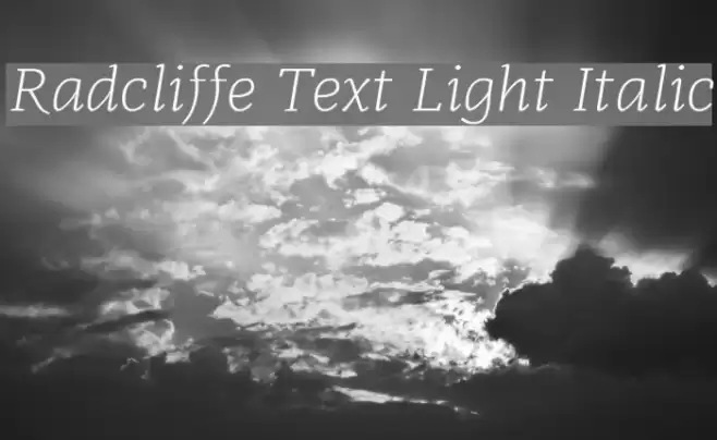 Radcliffe Text Light Italic Font examples