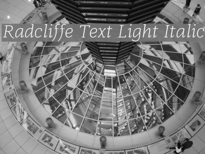 Radcliffe Text Light Italic Font examples