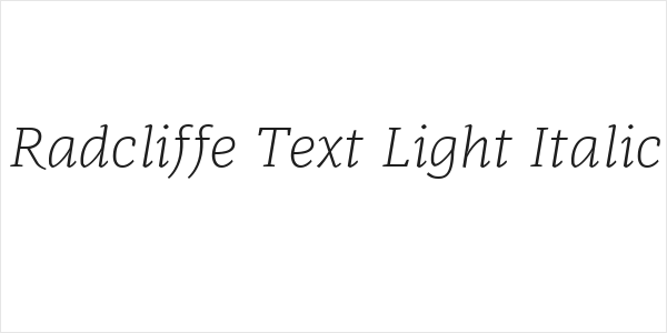 Radcliffe Text Light Italic Logo