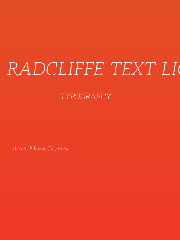 Radcliffe Text Light Italic Poster