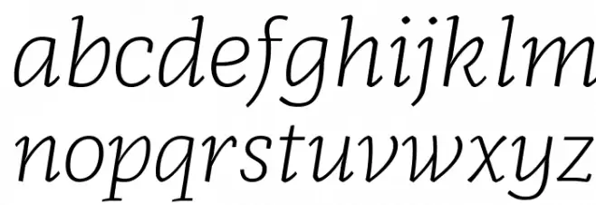 Radcliffe Text Light Italic Fuentes MINÚSCULAS