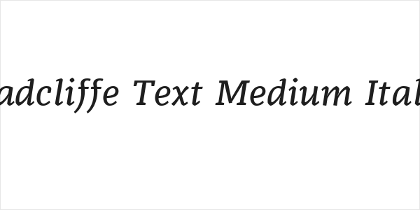 Radcliffe Text Medium Italic Logo