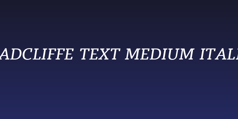 Radcliffe Text Medium Italic Social Header