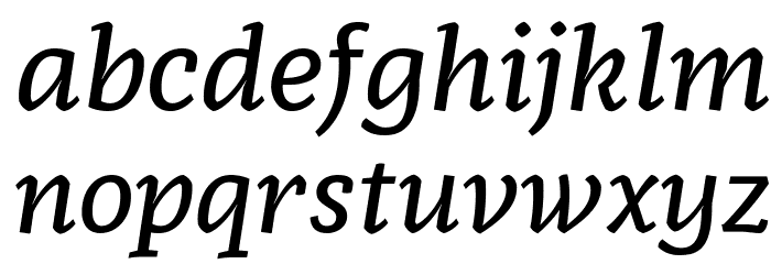 Radcliffe Text Medium Italic Font LOWERCASE