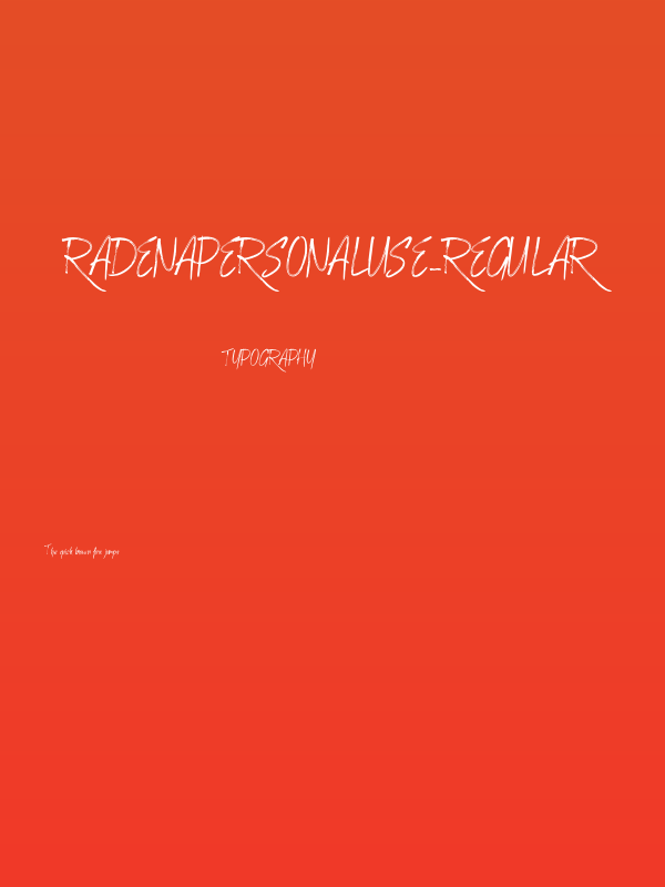 RadenaPersonalUse-Regular Poster
