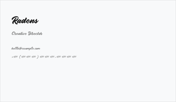 Radens Business Card