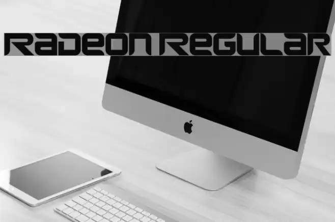 Radeon Regular Schriftart examples