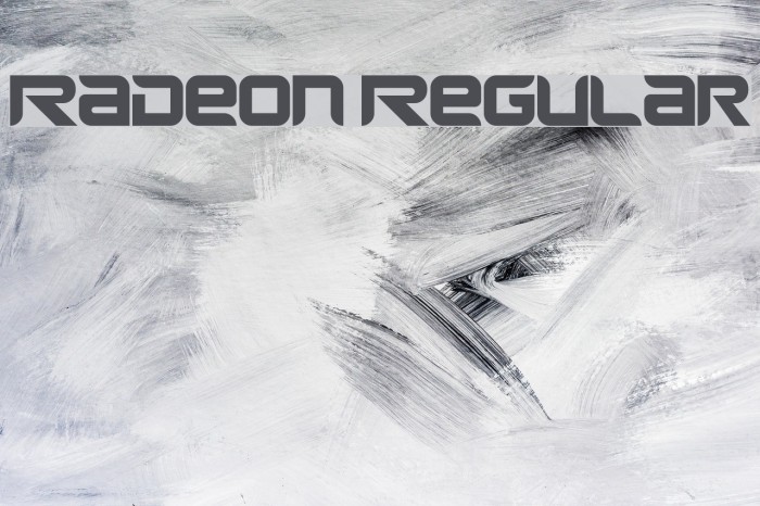 Radeon Regular Schriftart examples