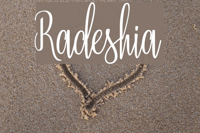Radeshia Font examples