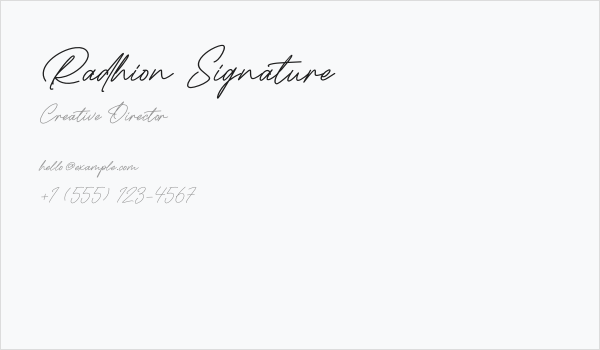Radhion Signature Business Card