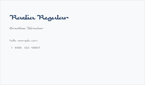 Radia Regular Business Card