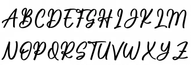 Radiant Signature फ़ॉन्ट अपरकेस