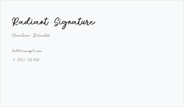 Radiant Signature Business Card