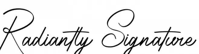 Radiantly Signature  नि: शुल्क फ़ॉन्ट्स डाउनलोड
