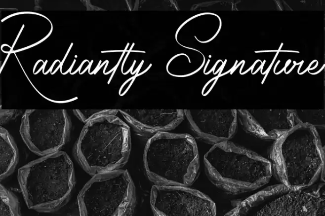 Radiantly Signature Font examples