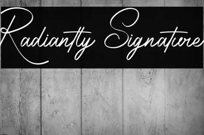 Radiantly Signature Font examples