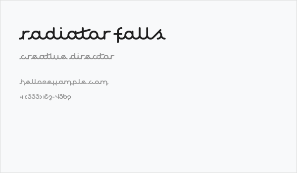 Radiator Falls Business Card