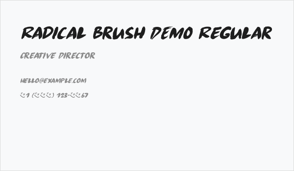 Radical Brush DEMO Regular Business Card