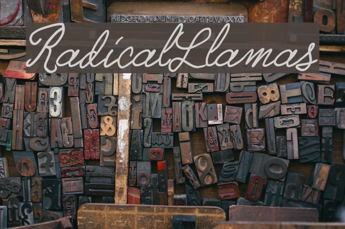 RadicalLlamas Font examples