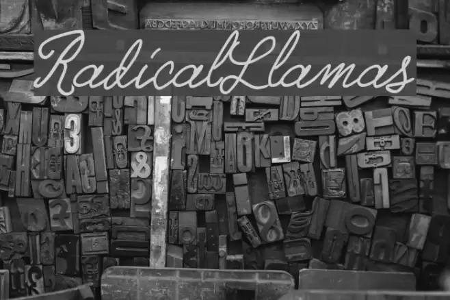 RadicalLlamas Font examples