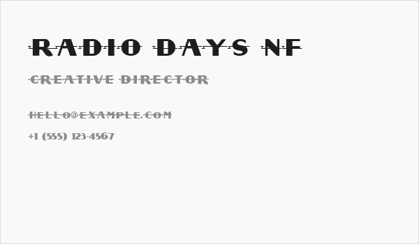 Radio Days NF Business Card