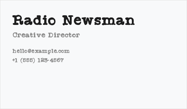 Radio Newsman Business Card