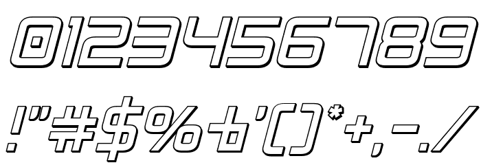 Radio Space 3D Italic Font OTHER CHARS