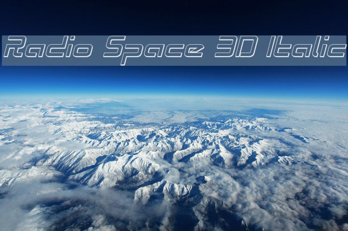 Radio Space 3D Italic Font examples