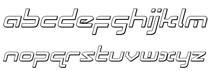 Radio Space 3D Italic Font LOWERCASE