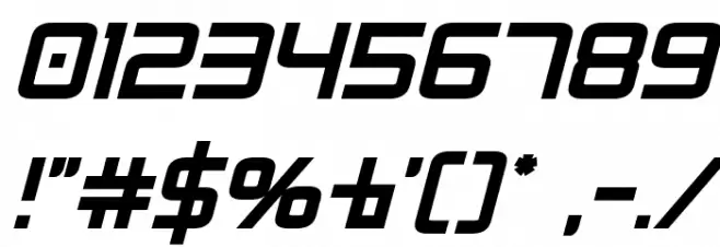 Radio Space Bold Italic Font OTHER CHARS