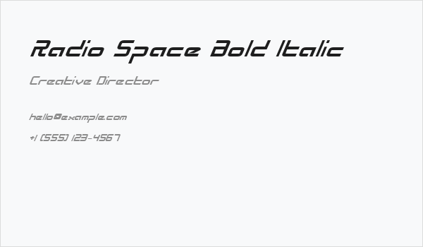Radio Space Bold Italic Business Card