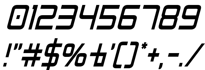Radio Space Condensed Italic Font OTHER CHARS