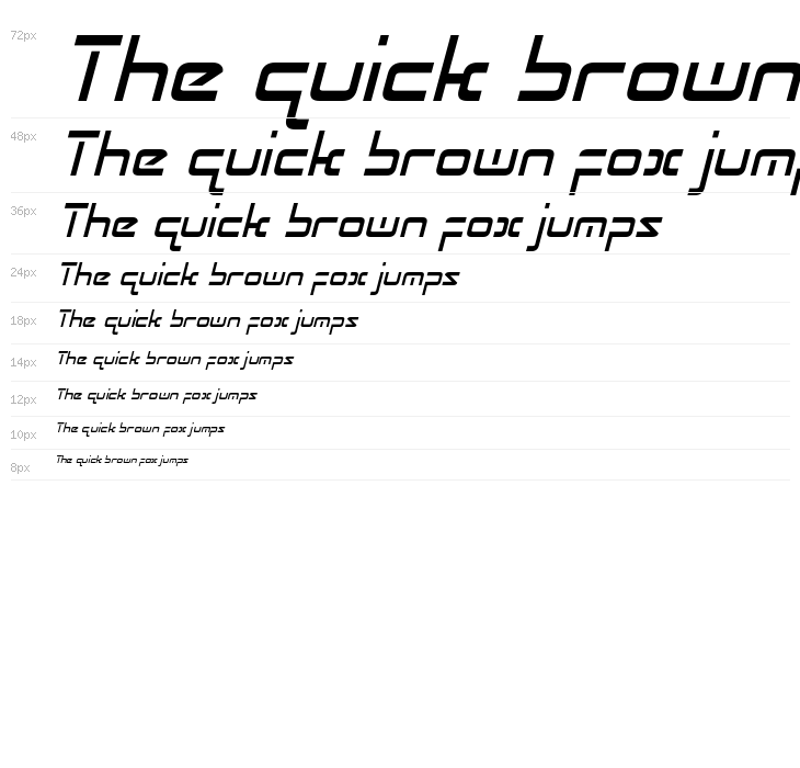 Radio Space Condensed Italic Waterfall