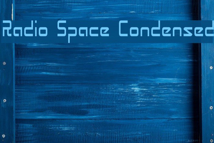 Radio Space Condensed Font examples