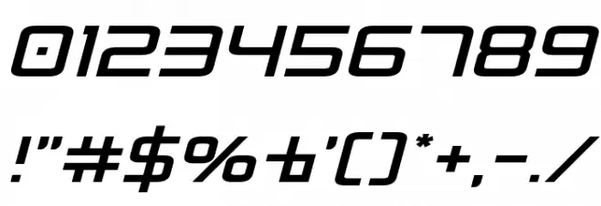 Radio Space Expanded Italic Font OTHER CHARS