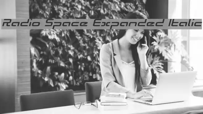 Radio Space Expanded Italic Font examples