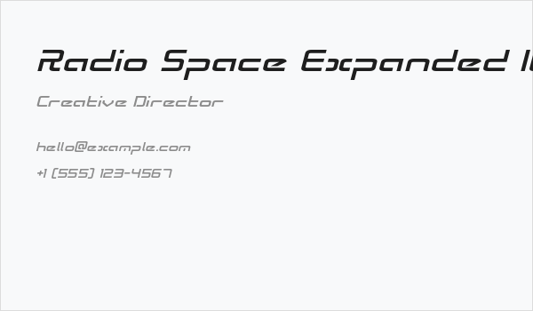 Radio Space Expanded Italic Business Card