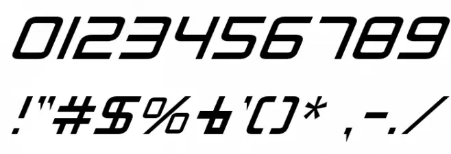 Radio Space Italic Font OTHER CHARS