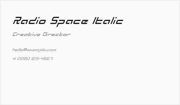 Radio Space Italic Business Card