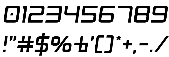 Radio Space Semi-Italic Font OTHER CHARS